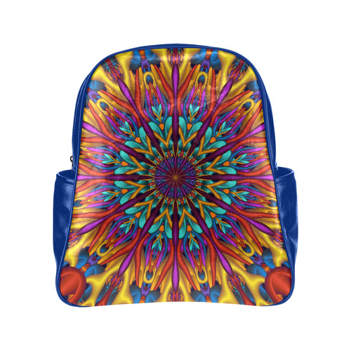 Amazing colors fractal mandala Multi-Pockets Backpack (Model 1636)
