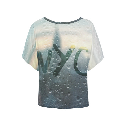 Rainy Day in NYC Women's Batwing-Sleeved Blouse T shirt (Model T44)