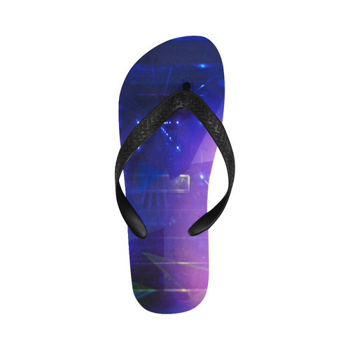 Purple Abstract Triangles Flip Flops for Men/Women (Model 040)