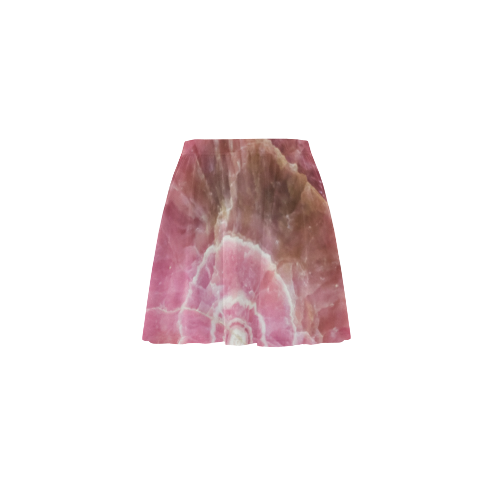 Pink and white stone texture Mini Skating Skirt (Model D36)