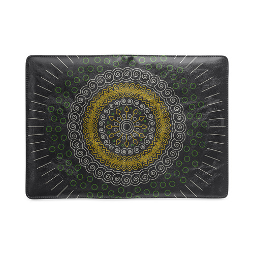 green with yellow mandala circular Custom NoteBook A5