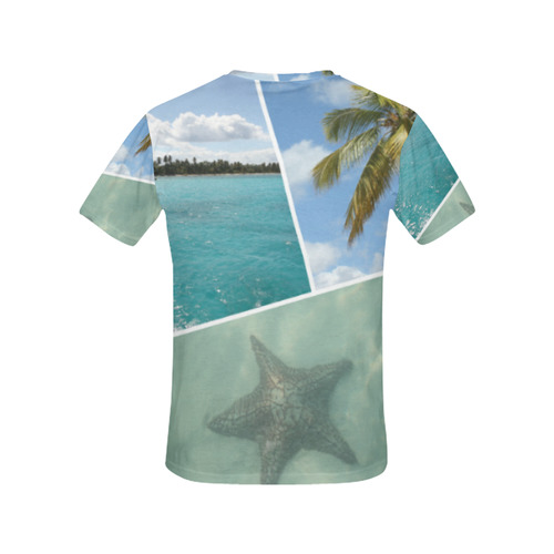 Caribbean Vacation Photo Collage All Over Print T-Shirt for Women (USA Size) (Model T40)