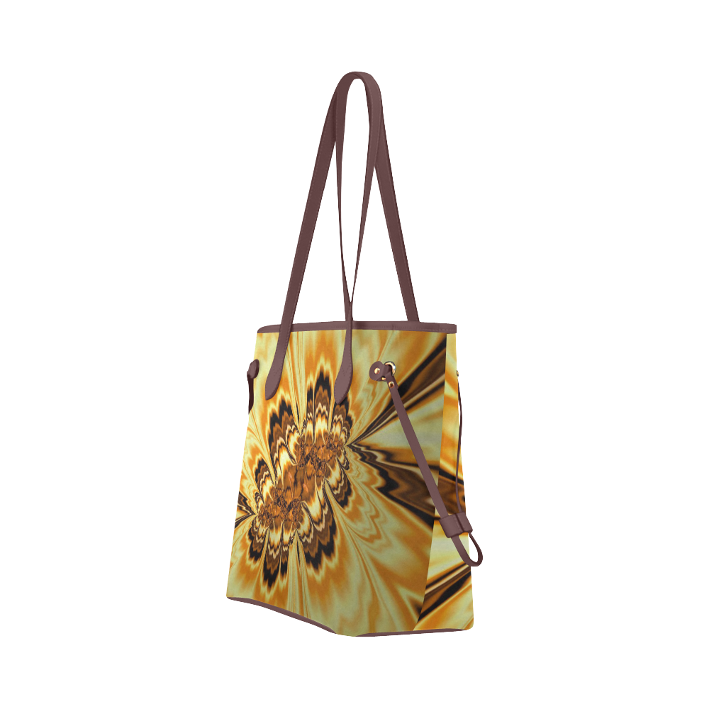 amazing Fractal 43 golden by JamColors Clover Canvas Tote Bag (Model 1661)