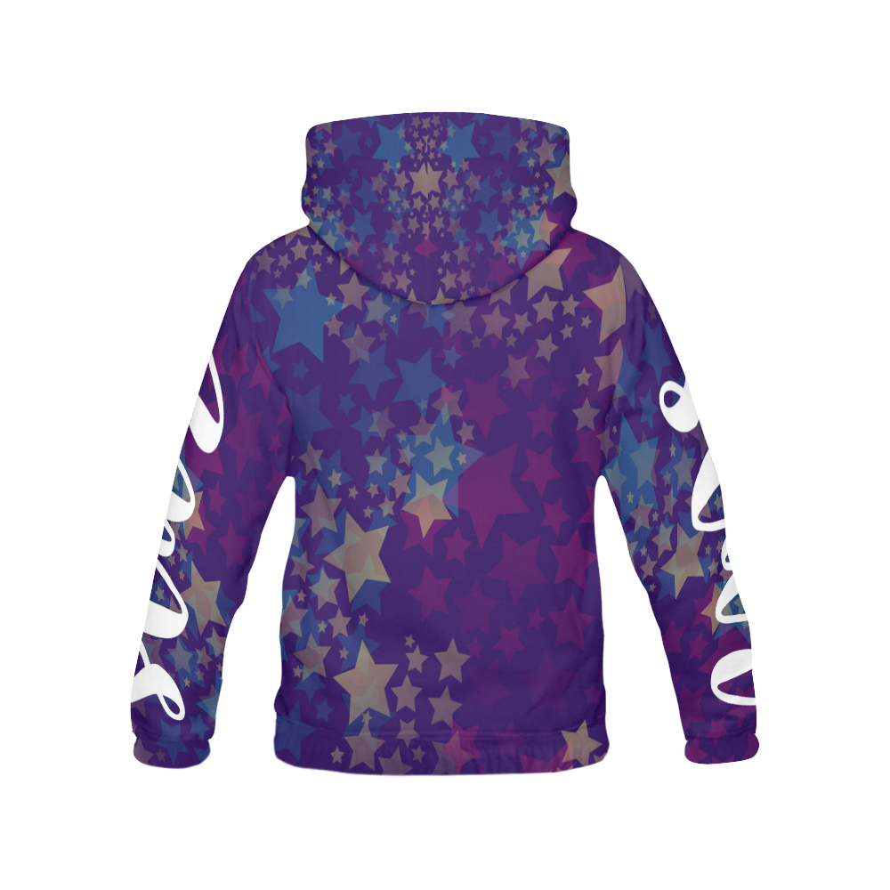 Purple Star (lettering) All Over Print Hoodie for Men (USA Size) (Model H13)