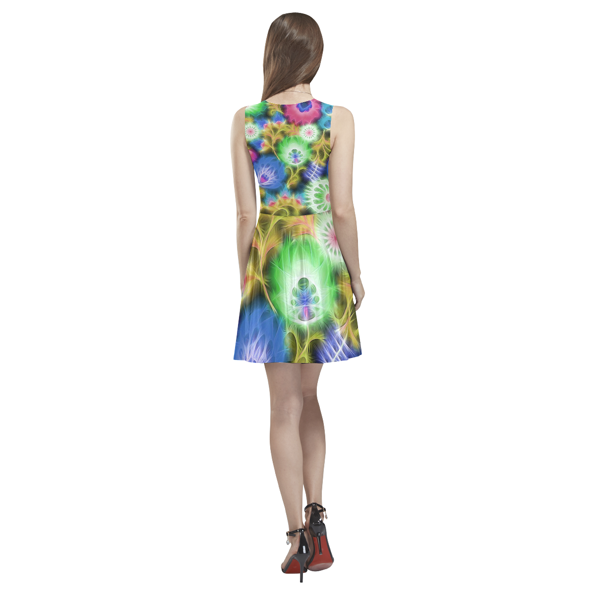 flowers with fibers A by FeelGood Thea Sleeveless Skater Dress(Model D19)