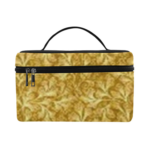 Vintage Leaf Yellow Cosmetic Bag/Large (Model 1658)