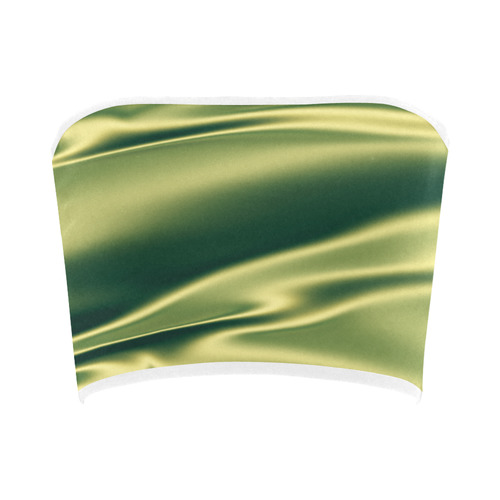 Green satin 3D texture Bandeau Top