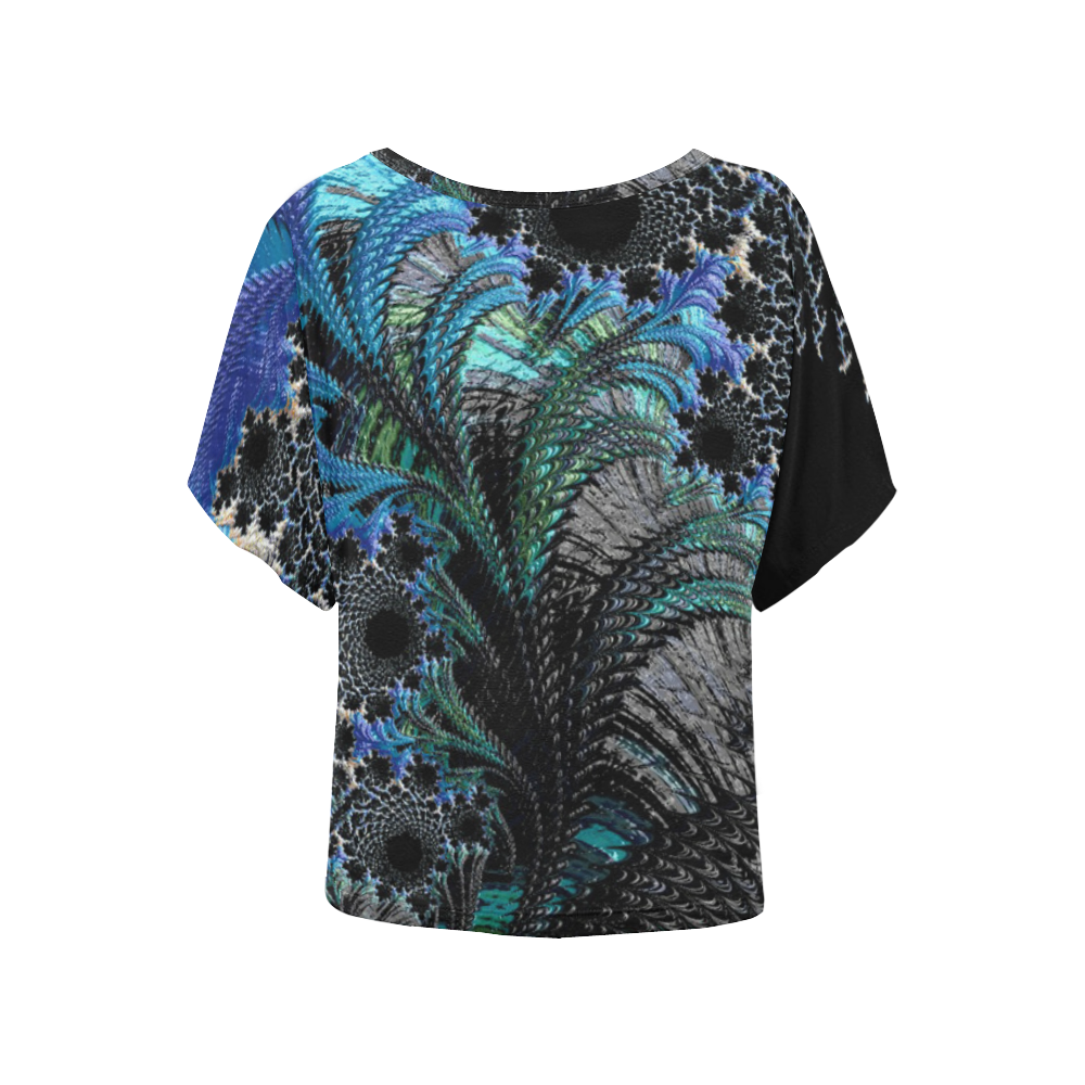 Fractal20160840_by_JAMColors Women's Batwing-Sleeved Blouse T shirt (Model T44)