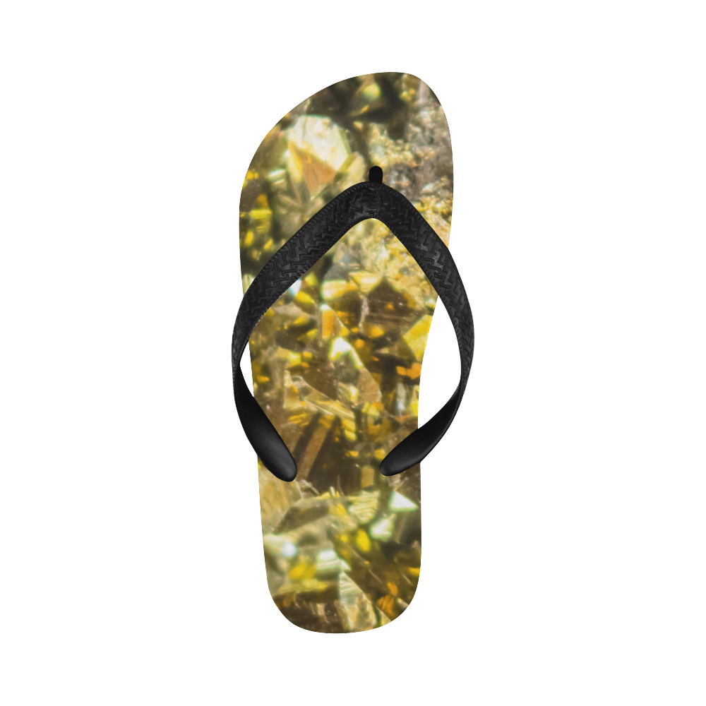 Golden stone texture Flip Flops for Men/Women (Model 040)