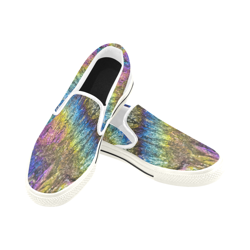 Colorful stone texture Slip-on Canvas Shoes for Kid (Model 019)