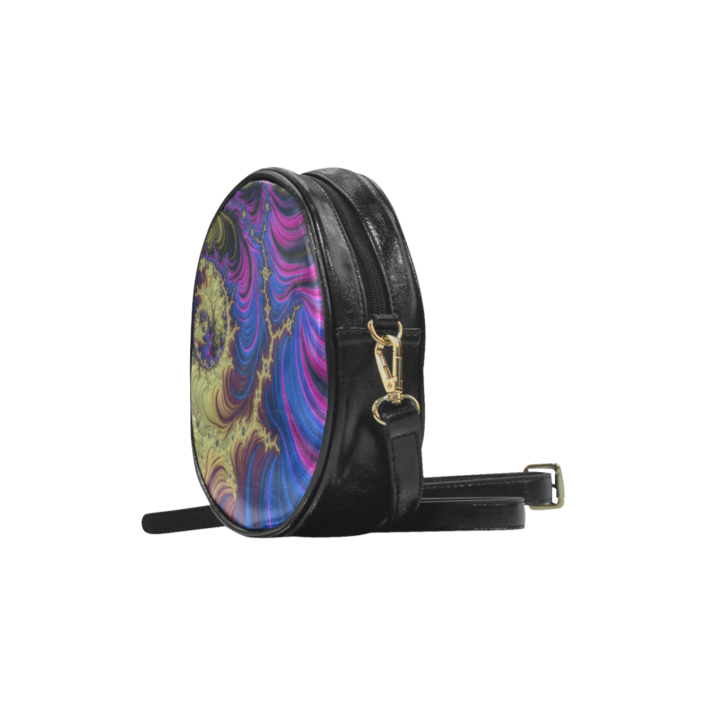 gorgeous Fractal 177 C by JamColors Round Sling Bag (Model 1647)