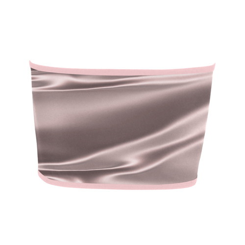 Lilac satin 3D texture Bandeau Top