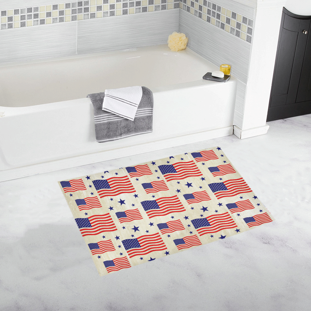 Flag Of The USA grungy style Pattern Bath Rug 20''x 32''