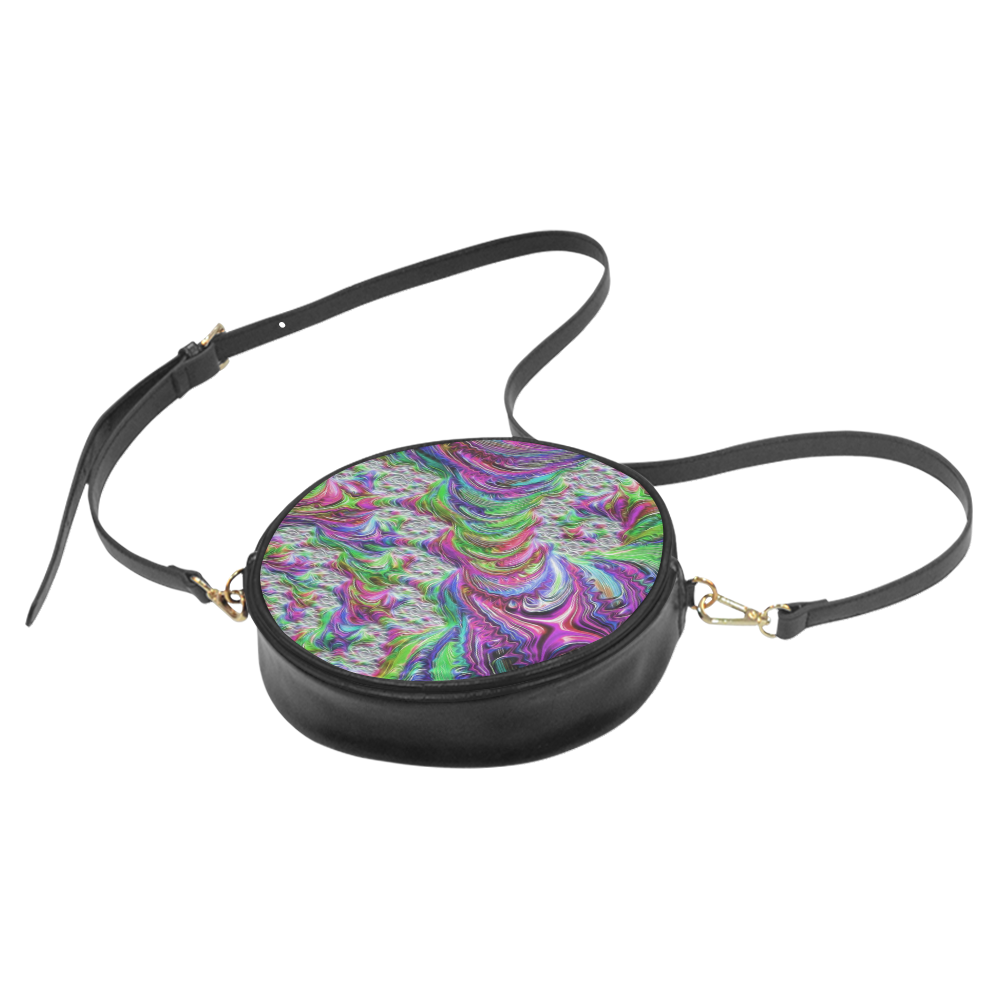 gorgeous Fractal 175 A by JamColors Round Sling Bag (Model 1647)