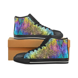 Colorful stone texture Men’s Classic High Top Canvas Shoes /Large Size (Model 017)