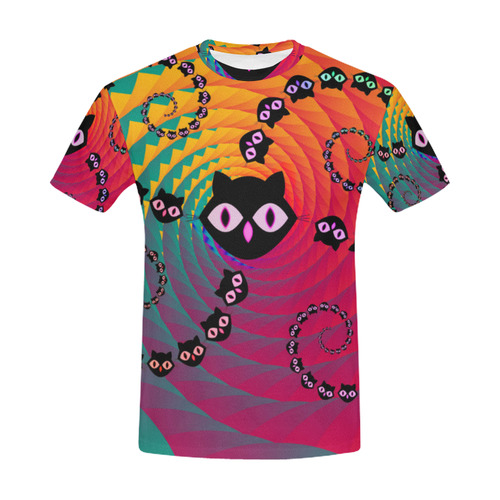 Rainbow Spiral Cats All Over Print T-Shirt for Men (USA Size) (Model T40)