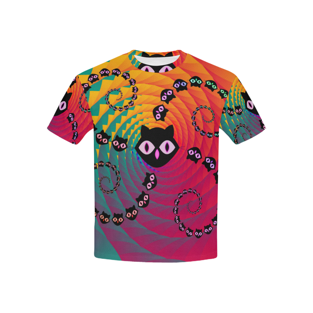 Rainbow Spiral Cats Kids' All Over Print T-shirt (USA Size) (Model T40)