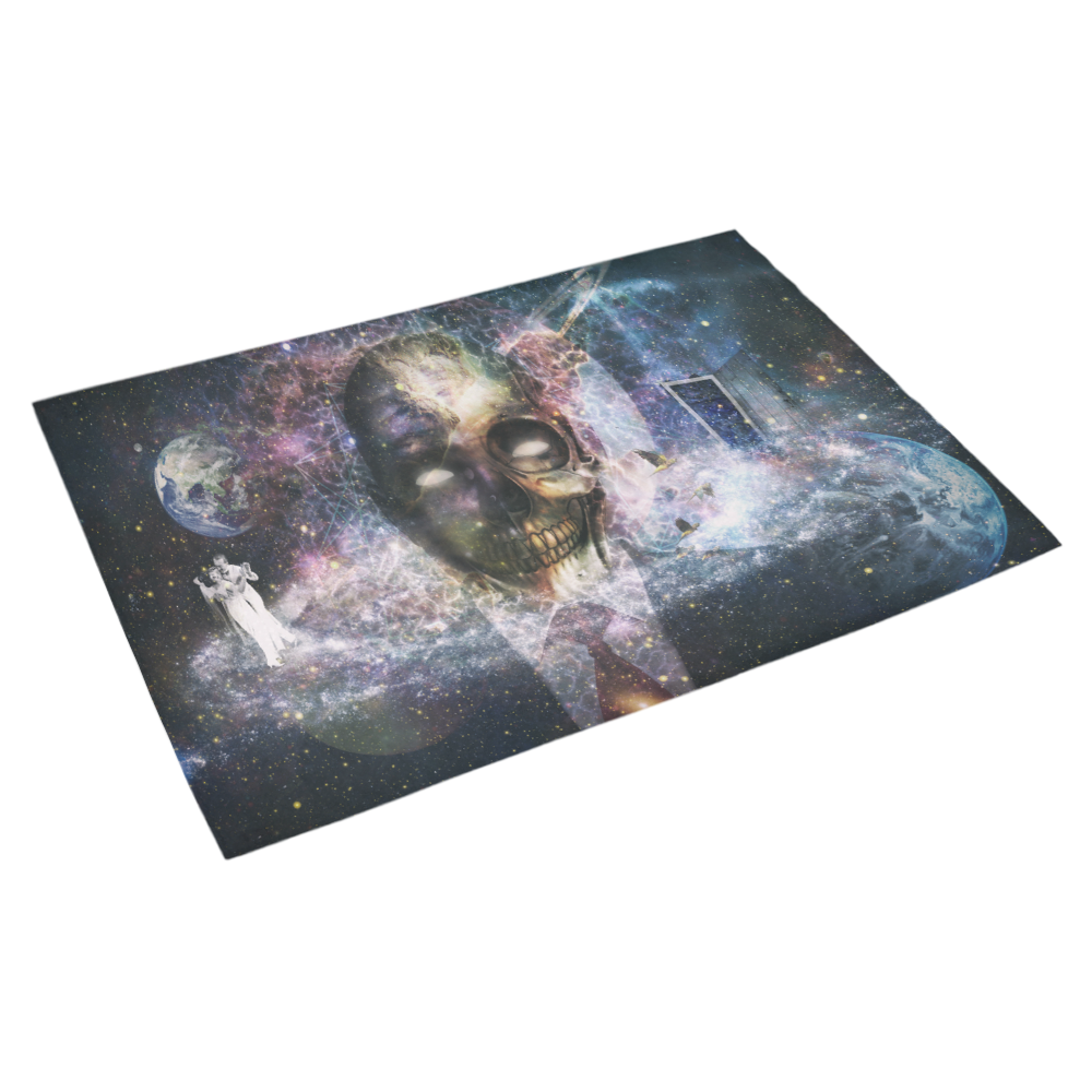 Psychedelic Skull and Galaxy Azalea Doormat 30" x 18" (Sponge Material)
