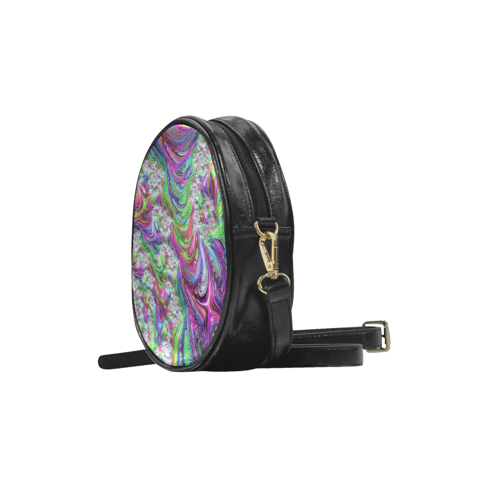 gorgeous Fractal 175 A by JamColors Round Sling Bag (Model 1647)