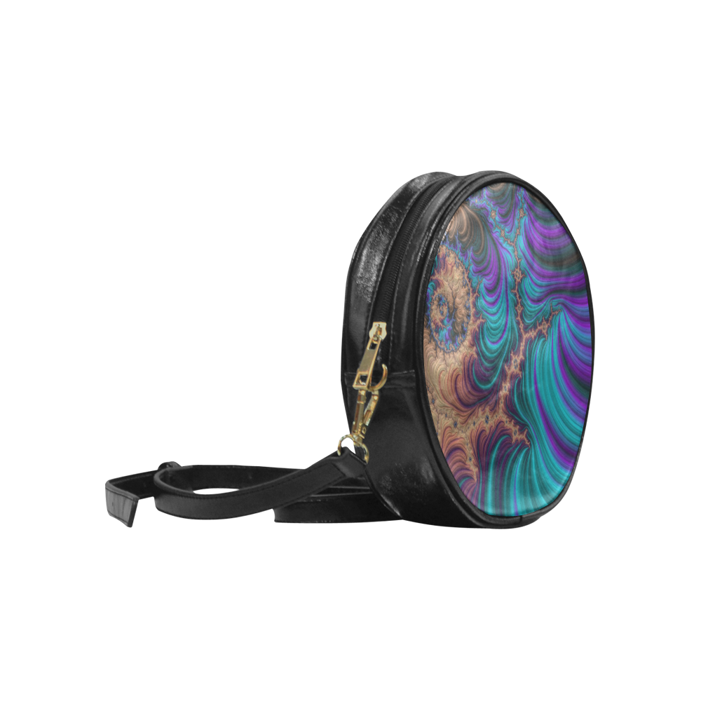 gorgeous Fractal 177 B by JamColors Round Sling Bag (Model 1647)
