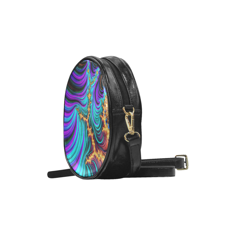 gorgeous Fractal 176 A by JamColors Round Sling Bag (Model 1647)