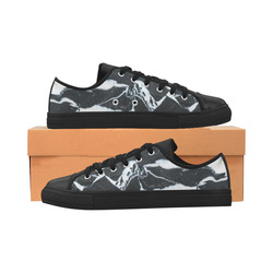 Black and white marble stone texture Microfiber Leather Men's Shoes/Large Size (Model 031)