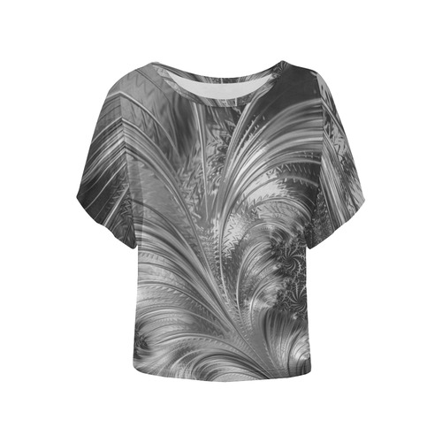 Fractal20160810_by_JAMColors Women's Batwing-Sleeved Blouse T shirt (Model T44)