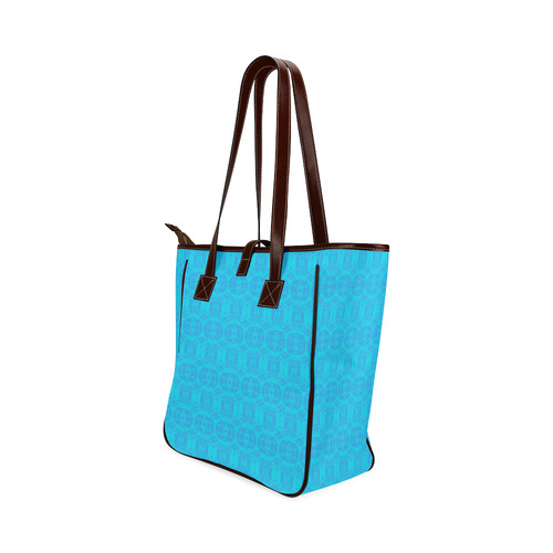 Blue and Turquoise Abstract Damask Classic Tote Bag (Model 1644)