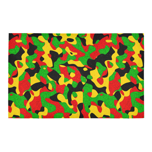 Rastafari Camouflage Pattern Green Yellow red Blac Bath Rug 20''x 32''