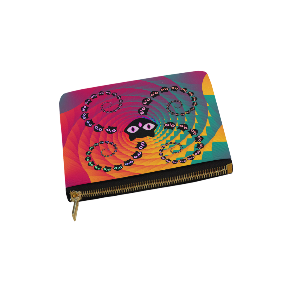 Rainbow Spiral Cats Carry-All Pouch 6''x5''
