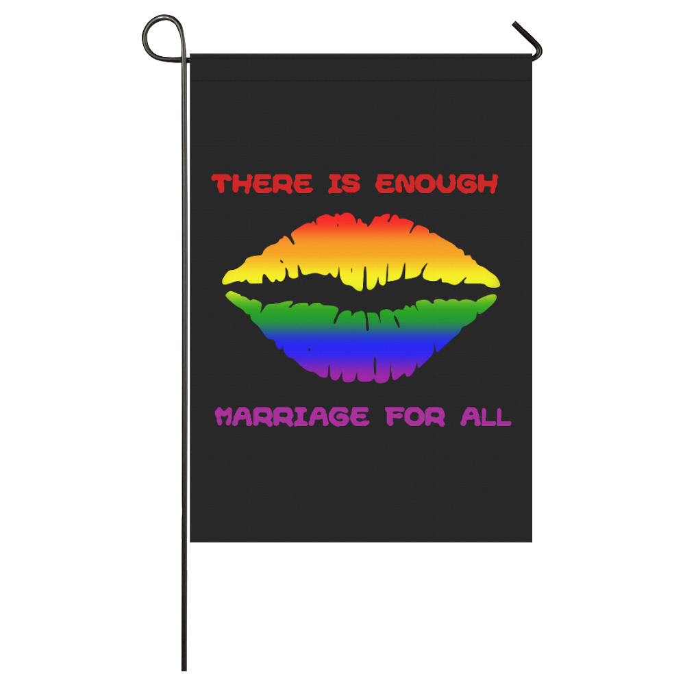 Gay Pride Rainbow Kiss Garden Flag 28''x40'' （Without Flagpole）
