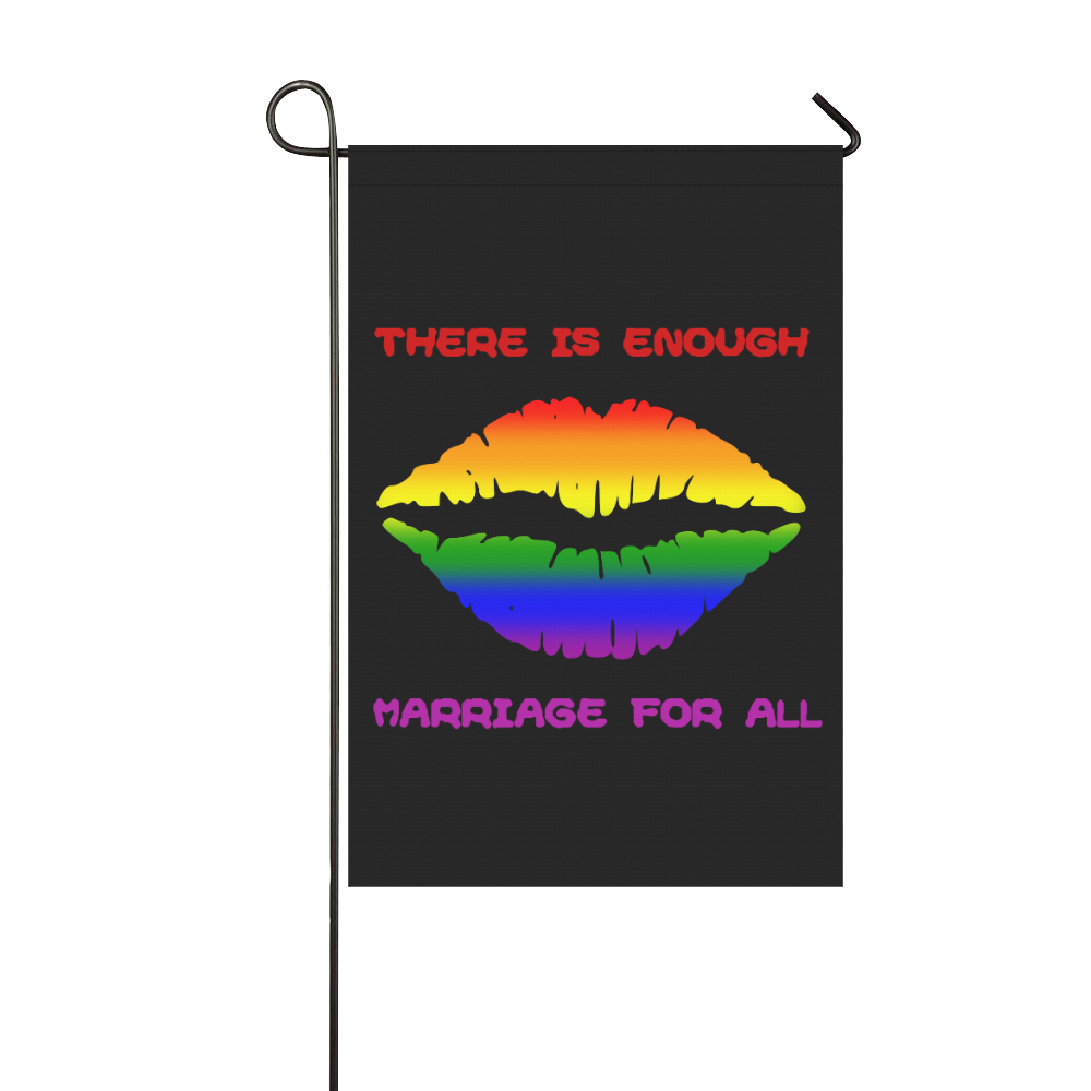 Gay Pride Rainbow Kiss Garden Flag 12‘’x18‘’（Without Flagpole）