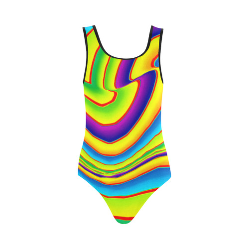 Summer Wave Colors Vest One Piece Swimsuit (Model S04)