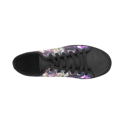 Purple green and blue crystal stone texture Aquila Microfiber Leather Men's Shoes (Model 031)