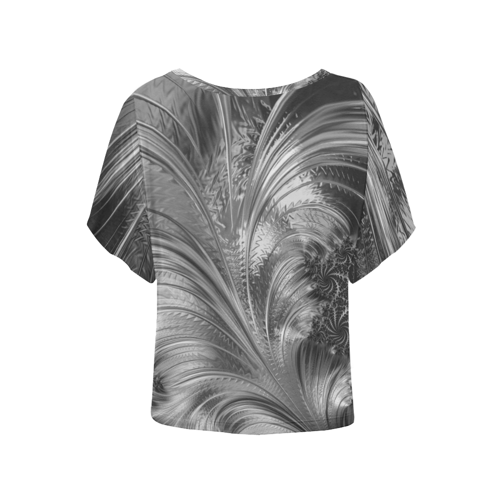 Fractal20160810_by_JAMColors Women's Batwing-Sleeved Blouse T shirt (Model T44)