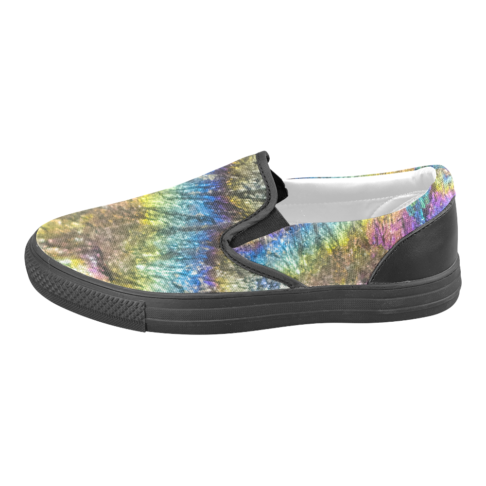 Colorful stone texture Slip-on Canvas Shoes for Men/Large Size (Model 019)