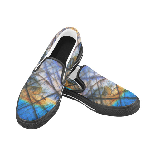 Labradorite slides Women's Unusual Slip-on Canvas Shoes (Model 019)