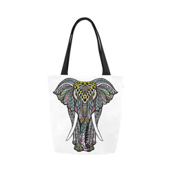 Indian Elephant Colorful Abstract Pattern Canvas Tote Bag (Model 1657)