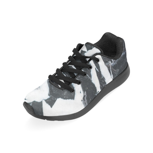 Black and white marble stone texture Men’s Running Shoes (Model 020)