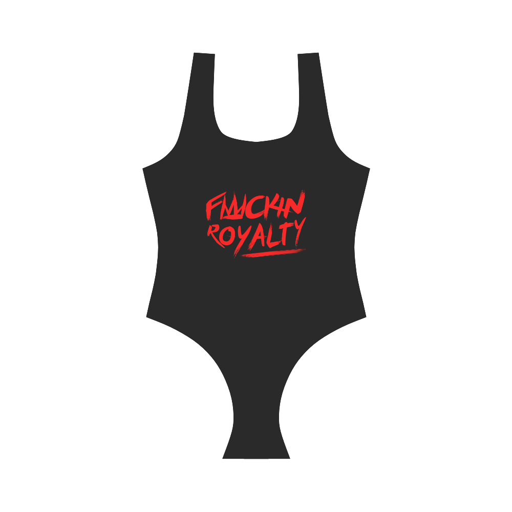 Fuckin Royalty red/black Vest One Piece Swimsuit (Model S04)
