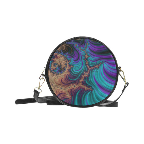 gorgeous Fractal 177 B by JamColors Round Sling Bag (Model 1647)