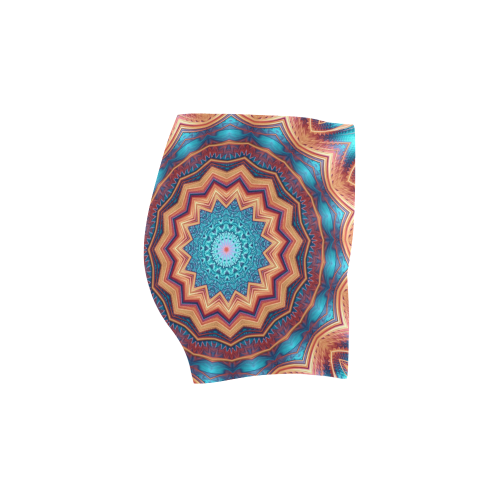 Blue Feather Mandala Briseis Skinny Shorts (Model L04)