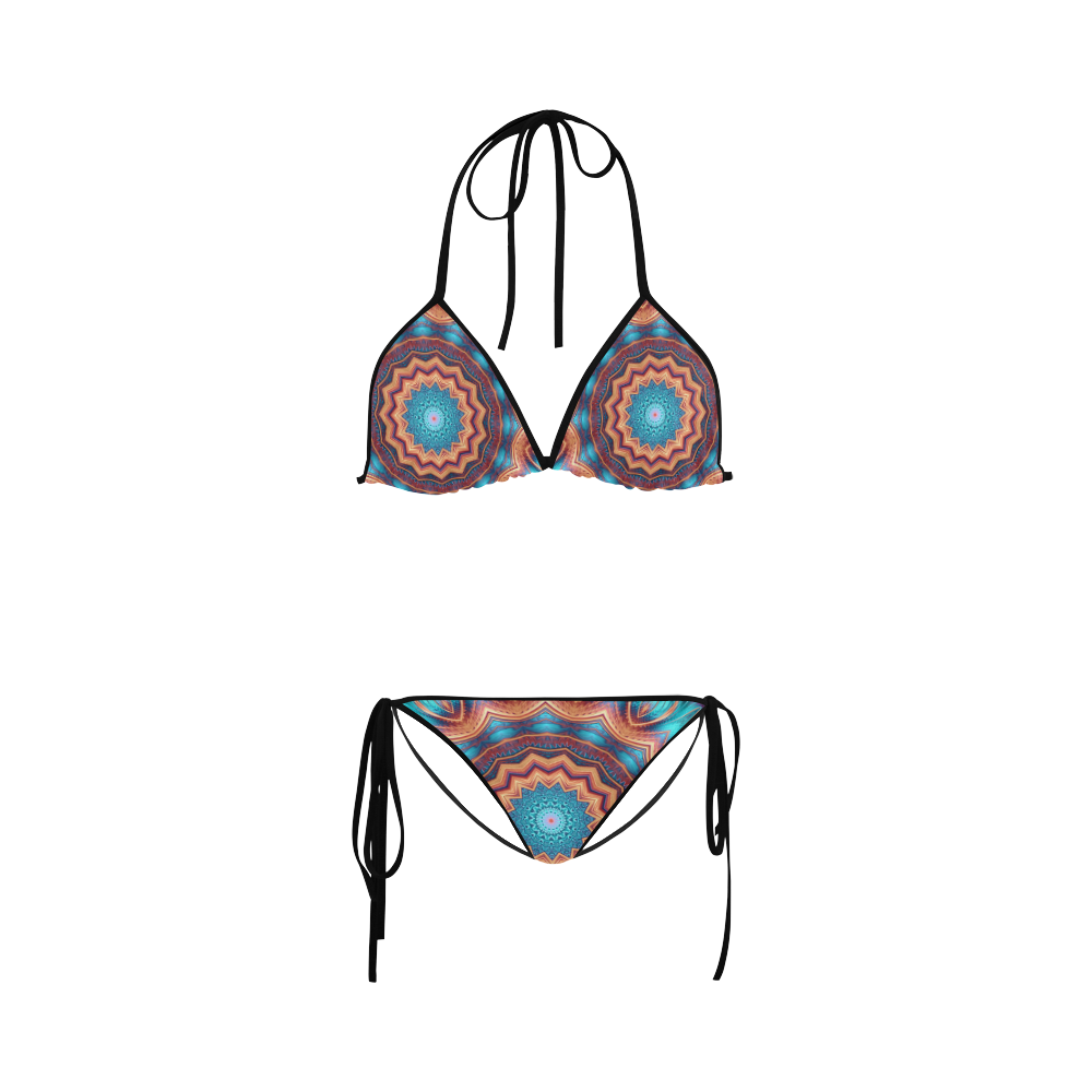 Blue Feather Mandala Custom Bikini Swimsuit