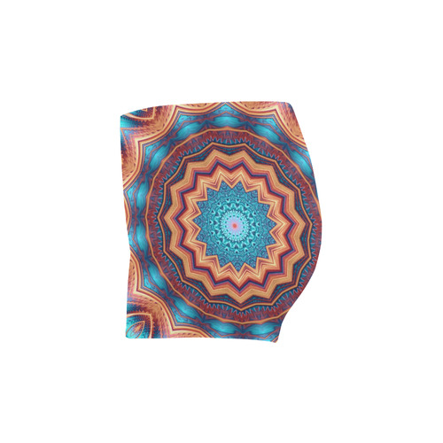 Blue Feather Mandala Briseis Skinny Shorts (Model L04)