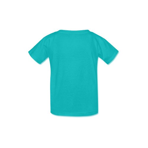 Spin Squad gray on teal Kid's  Classic T-shirt (Model T22)