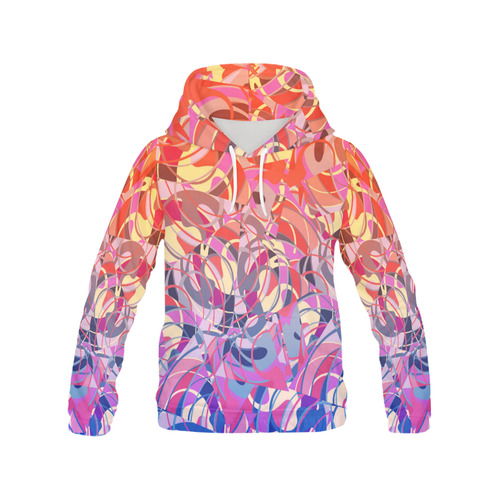 Summer Sunset Abstract - Blue, Teal, Orange ,Gold All Over Print Hoodie for Women (USA Size) (Model H13)