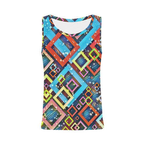 sparkling check pattern A by JamColors All Over Print Tank Top for Women (Model T43)