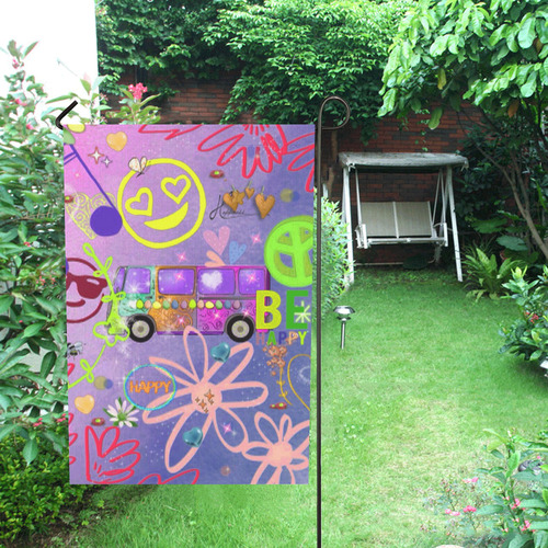 Summer of Love 1969 B by JamColors Garden Flag 28''x40'' （Without Flagpole）