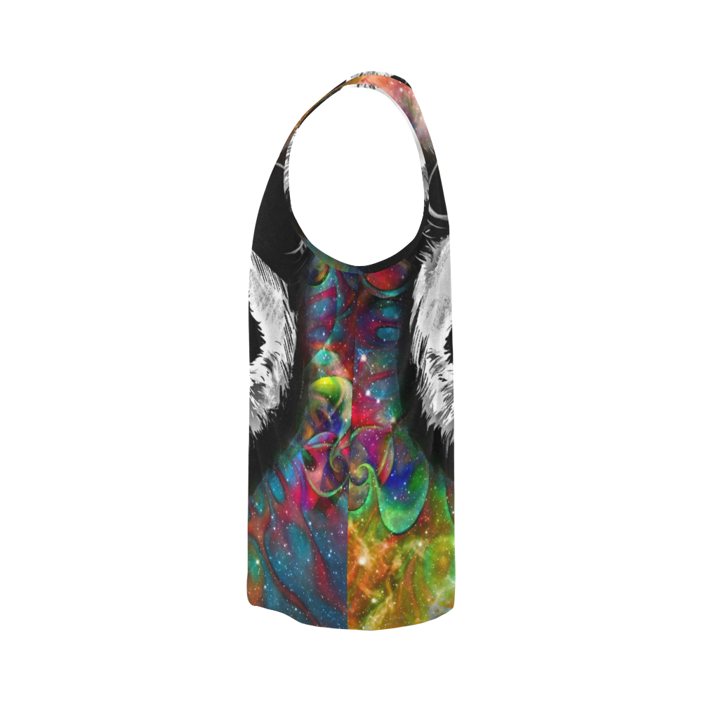 Psychedelic Flower Power Galaxy PANDA Painting All Over Print Tank Top for Men (Model T43)