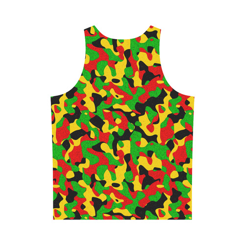 Rastafari Camouflage Pattern Green Yellow red Blac All Over Print Tank Top for Men (Model T43)